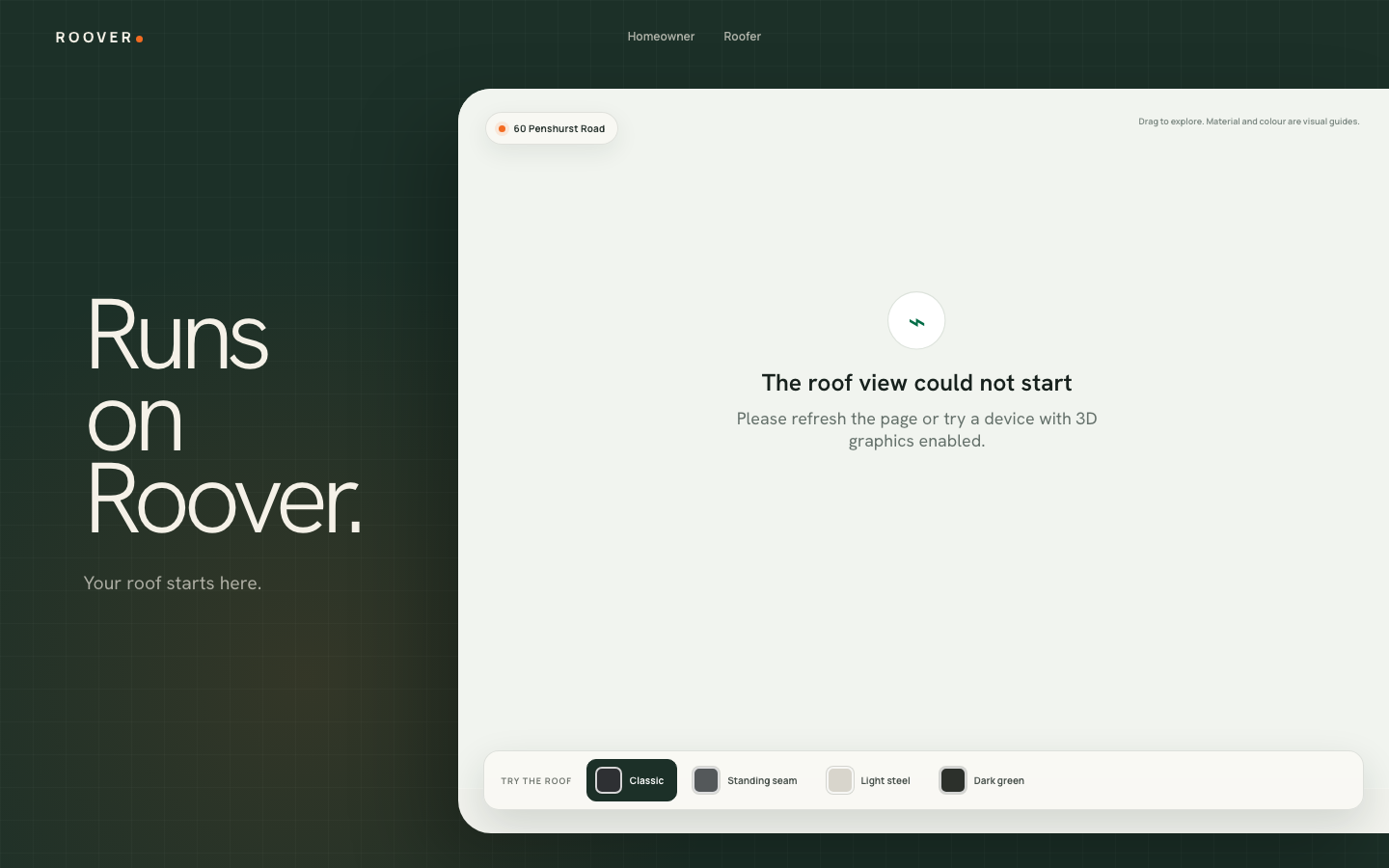 Runs on Roover root preview